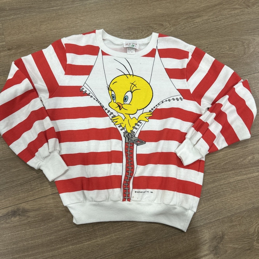 Vintage 86 Bj FrogWarner Bros. Looney Tunes Tweety Bird crewneck Size‎ m Women's